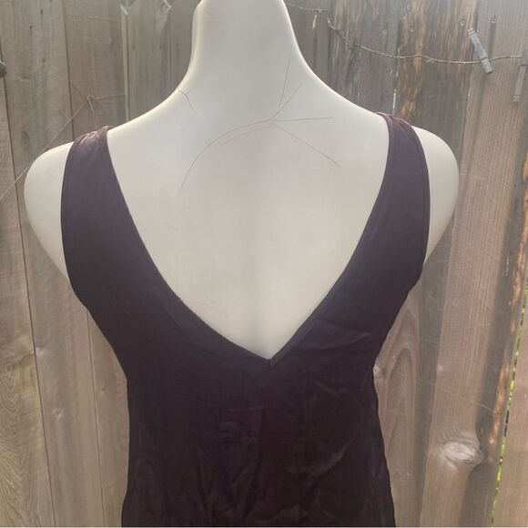 ALLSAINTS Eloise Sleeveless V neck Burgundy chocolate Lace Trim Slip Dress Small - Picture 5 of 11